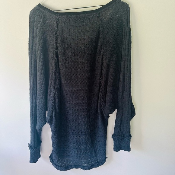 We The Free Back Fringe Trim V Neck Crochet Lightweight Sweater Boho Cotton - Picture 8 of 8